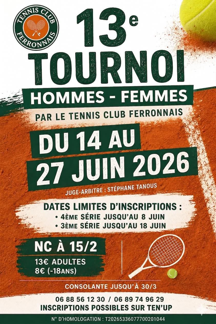 13 ème TOURNOI TENNIS CLUB FERRONNAIS